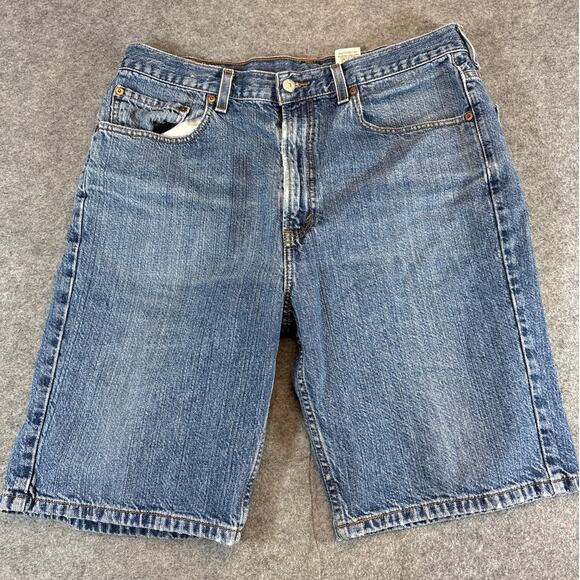 Vintage 90s Levis 505 Shorts Mens Size 36 Blue Denim Regular Fit Light Wash - Picture 1 of 6